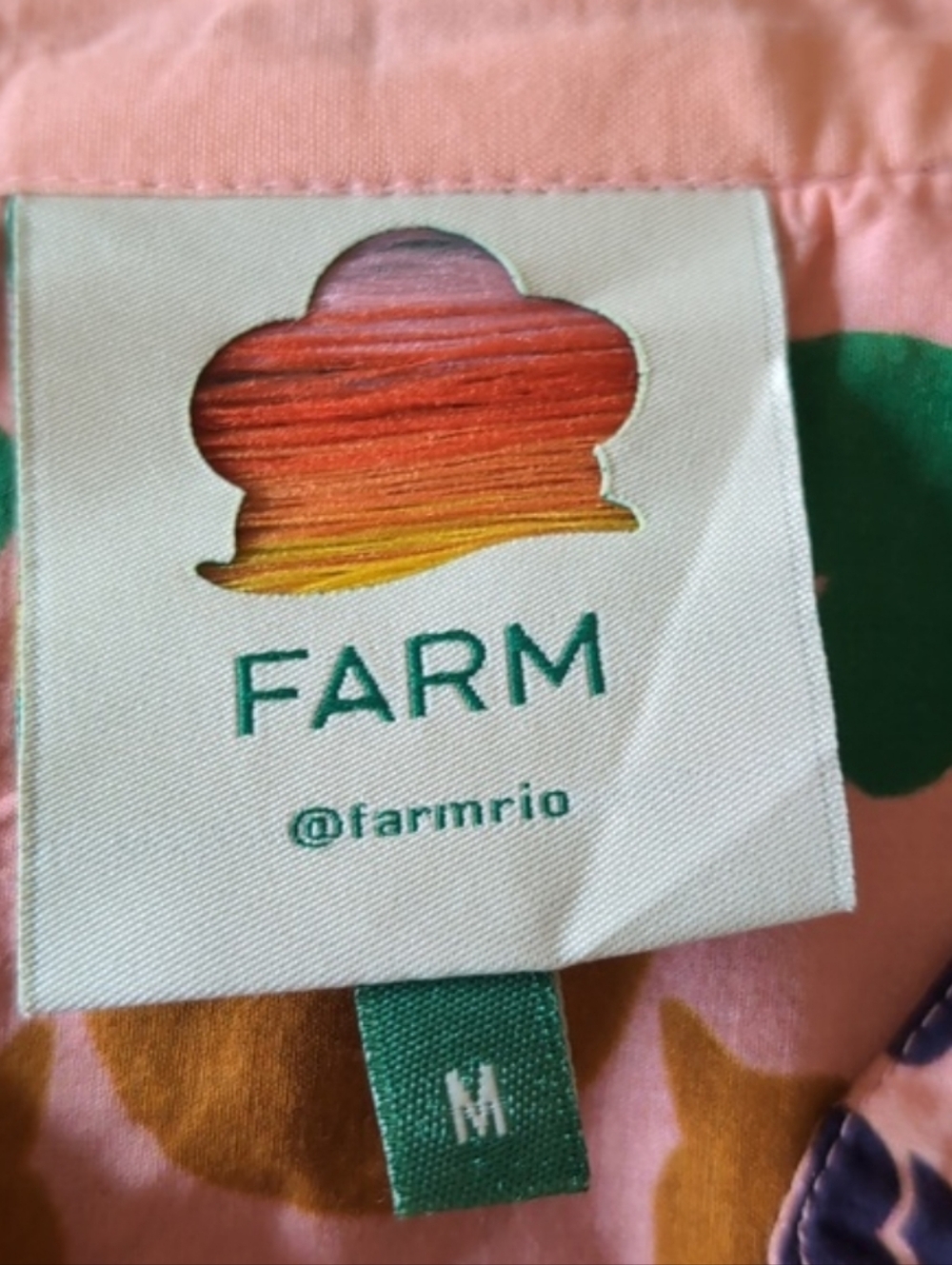 Farm Rio Amulet Midi Tropical Dress In Peach Size Medium - Picture 7 of 8